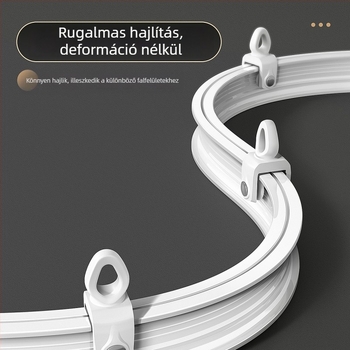 Néma függöny-sínrendszer, felső rögzítés kampóval, görgős csúszó sín, oldalsó ívelt függöny-sín, egy- vagy kettős sín