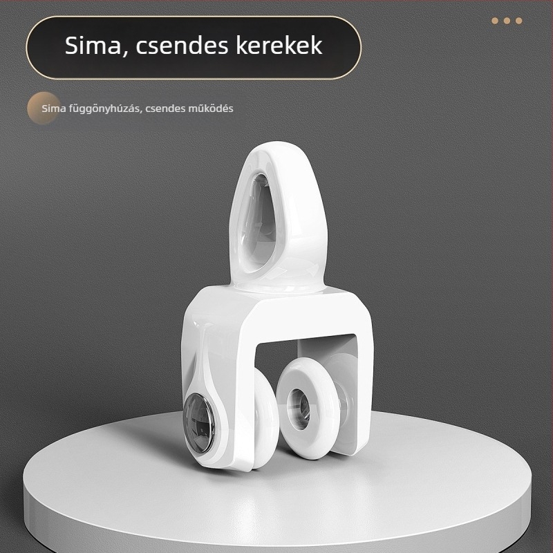 Néma függöny-sínrendszer, felső rögzítés kampóval, görgős csúszó sín, oldalsó ívelt függöny-sín, egy- vagy kettős sín
