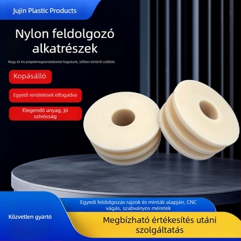 Fehér PA66 nylon sínvezető görgő gépekhez, nylon injekciós alkatrészek