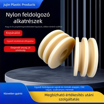 Fehér PA66 nylon sínvezető görgő gépekhez, nylon injekciós alkatrészek