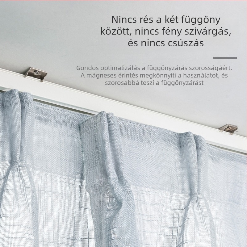 No. 11 mágneses függöny sín záróelem, fényszivárgás elleni védelem, sima görgő, nano csillapító, mágneses vonzás