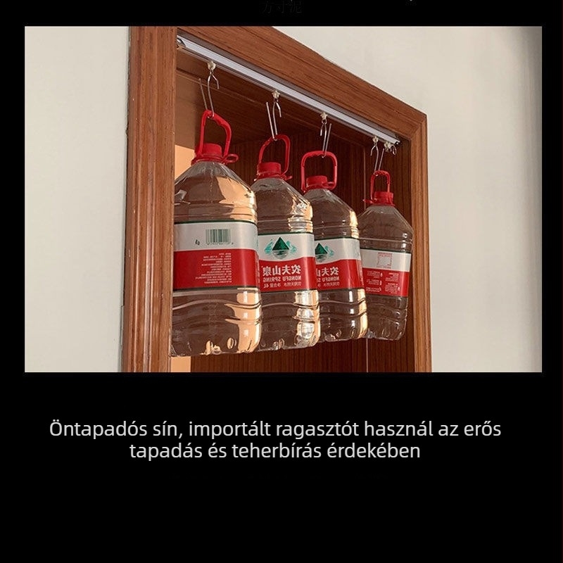Fúrás nélküli függöny sín, csúszó sín és görgő, ragasztott sínvezető, mennyezetre vagy oldalsó szerelés, egy- vagy kettős