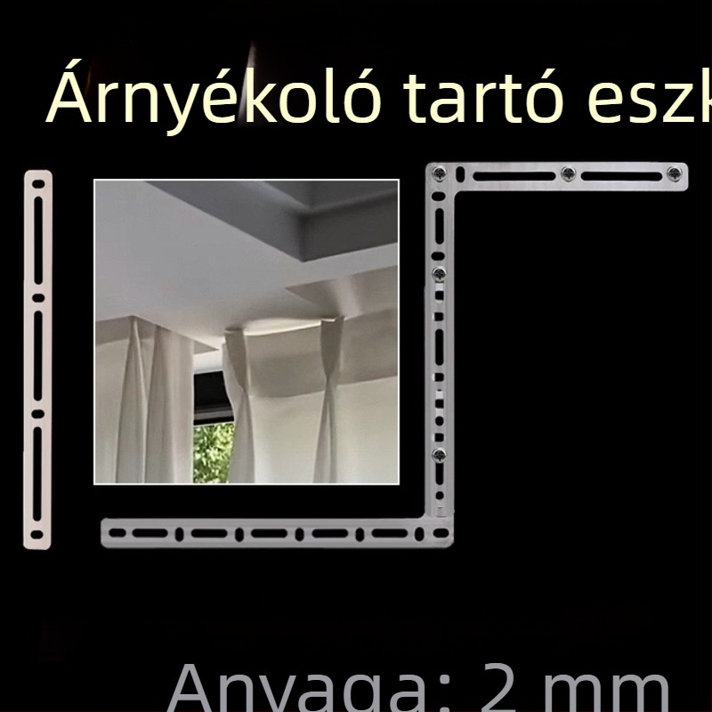 Nemesacél függönyrendszer keresztgerinc-adapter az erkélyhez, kompatibilis egyenes és négyszögletes sínekkel, állítható függöny-kiegészítő