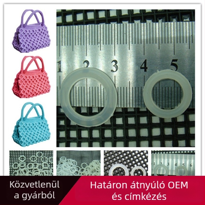 2 cm-es átmérőjű műanyag horoggyűrű teherautófüggöny-höz, háromszög alakú lógó díszítésekkel, O- alakú tömítőgyűrű