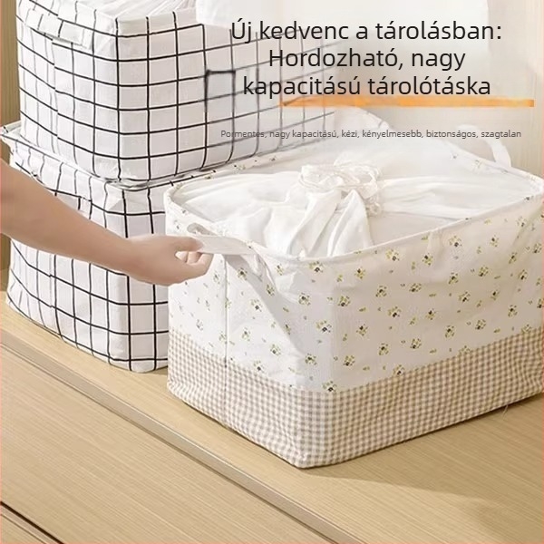 Nagy kapacitású ruhatároló zsák kötős zárással, otthoni használatra, por- és nedvességálló