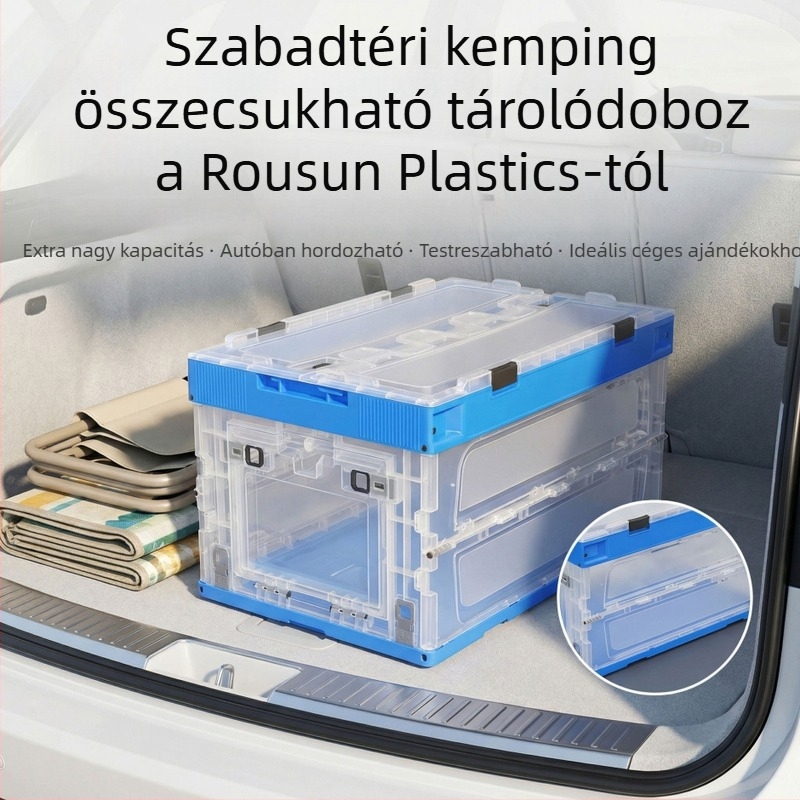 Rushun Személyre szabható összecsukható tároló doboz kempingezéshez, oldalsó ajtóval