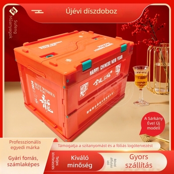 20L összecsukható kemping tároló doboz oldalsó ajtóval, PP műanyag, egyedi logó vállalati ajándékhoz – Sárkány éve