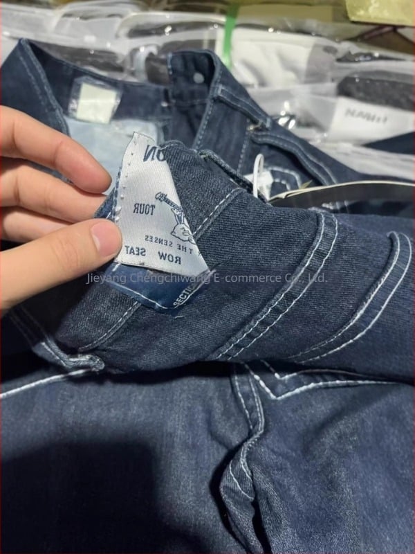 Uniszex széles szárú farmer, vintage utcai stílus, amerikai retro