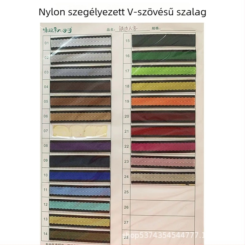 Színes nylon szalag zárt éllel hátizsákokhoz, táskákhoz és ruházathoz