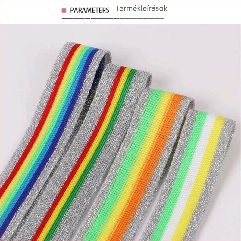 Színes oldalsó szalag textil anyagból ruhákhoz és nadrágokhoz, dekoratív textil szalagok hátizsákokhoz és táskákhoz