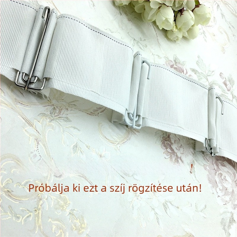 Jintian Fehér poliészter függönyszalag kampókkal