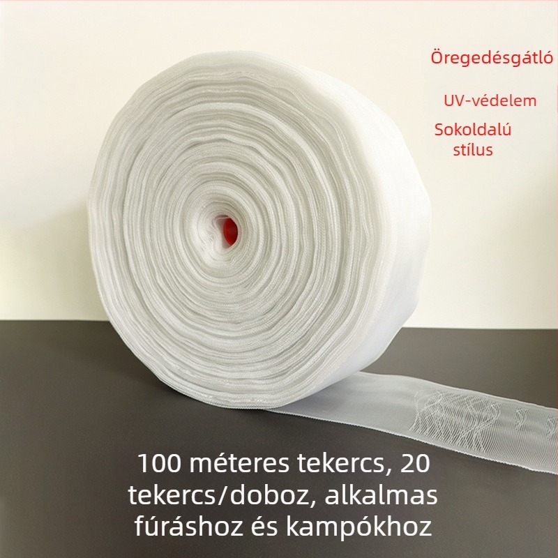 Átlátszó nejlon szalag függönyökhöz, perforált bélés és megerősített kampós szalag