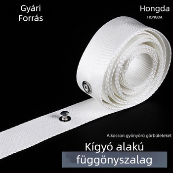 Kígyó alakú függönyszalag S‑íves sínnel, nylonból, háztartási textilekhez