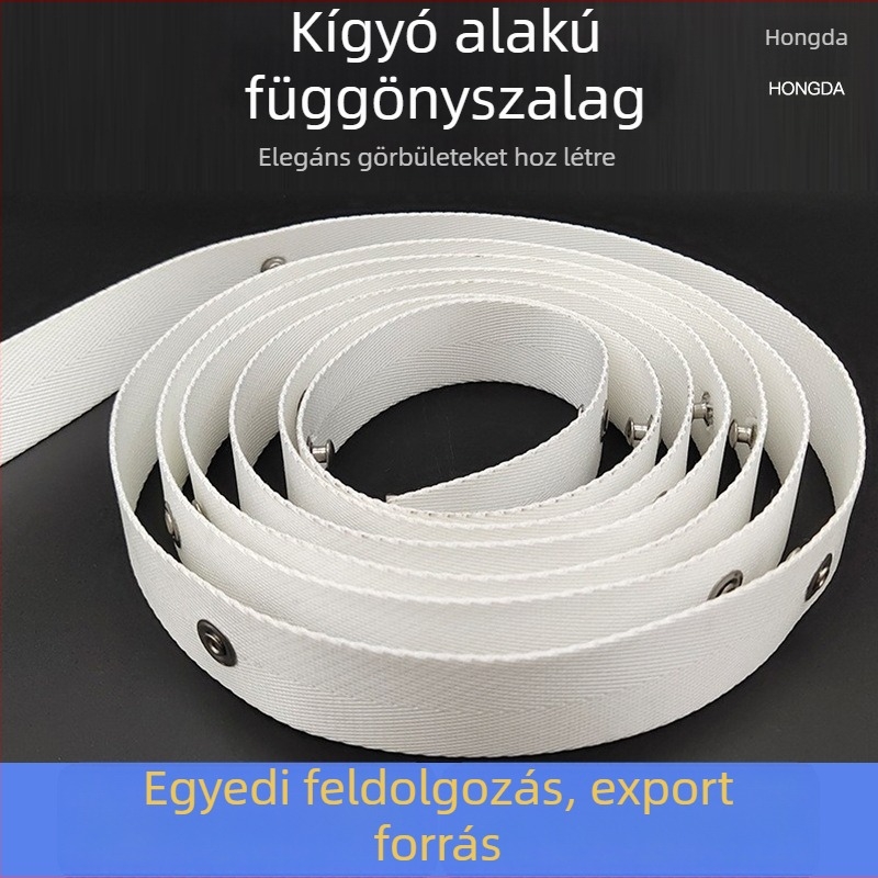 Kígyó alakú függönyszalag S‑íves sínnel, nylonból, háztartási textilekhez