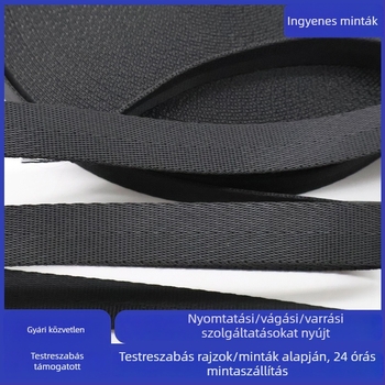 GRS-tanúsítvánnyal rendelkező újrahasznosított poliészter szalag halszálka mintával, sí-táskák vállpántjához, megvastagított és kopásálló