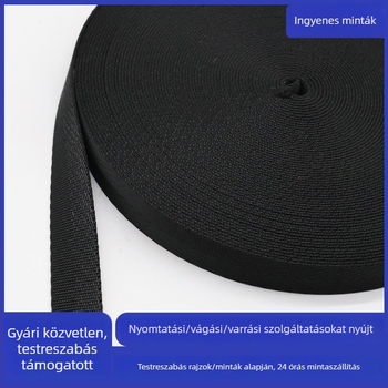 GRS-tanúsítvánnyal rendelkező újrahasznosított poliészter szalag halszálka mintával, sí-táskák vállpántjához, megvastagított és kopásálló