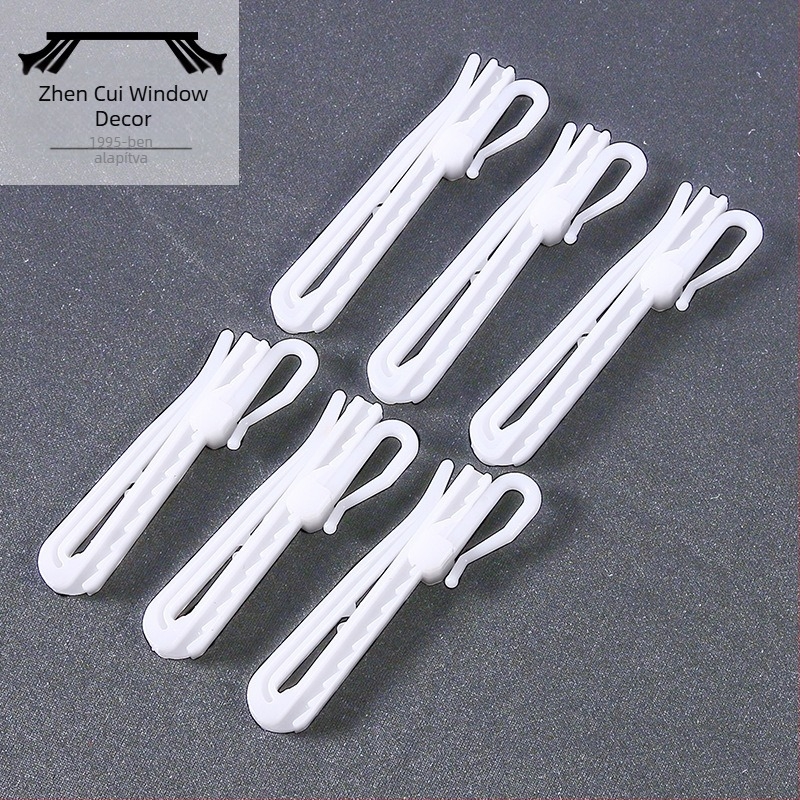 Függönyökhöz emelő horog, műanyag, fehér, méretek 7 cm és 9 cm
