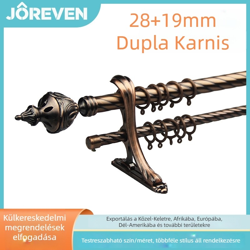 Teleszkópos függönyrú 28+19 mm, dupla sín a függönyhöz, függöny kiegészítők