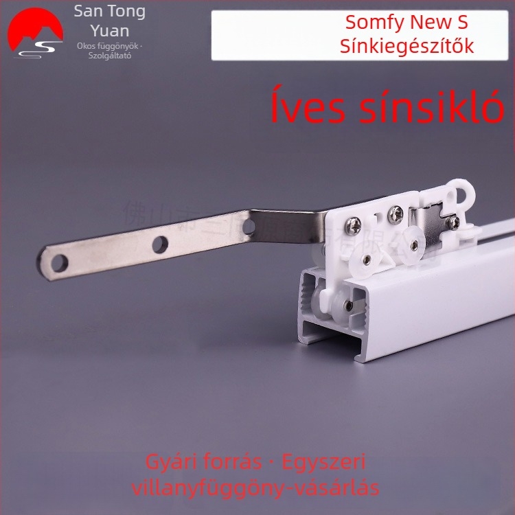 Somfy elektromos függönyök — S-sínhez tartozékok, ívelt sínhez gördülő görgő az automatikus nyitáshoz és záráshoz, Lingdi sínvezető