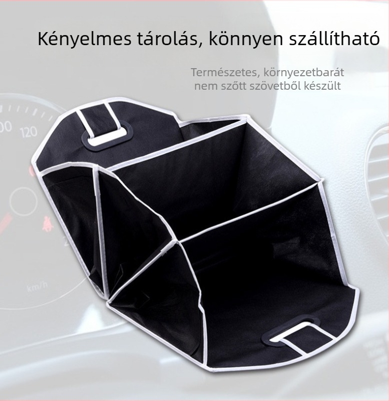 Összecsukható autócsomagtartó rendező vastagított nemszövött anyagból
