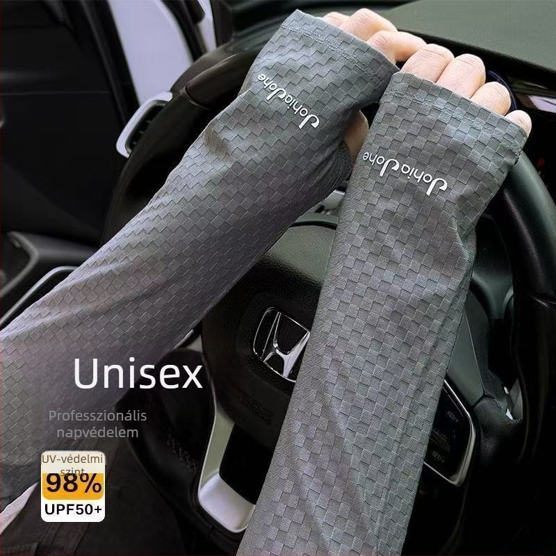 Vezetéshez karvédők jégselyem anyagból UV-védelemmel, vékony, bő szabású, uniszex, nagy méret