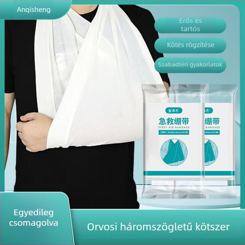 Orvosi háromszög-kötés és elsősegély-készlet oktatási célokra, kötözésre és rögzítésre kültéri vészhelyzetekhez