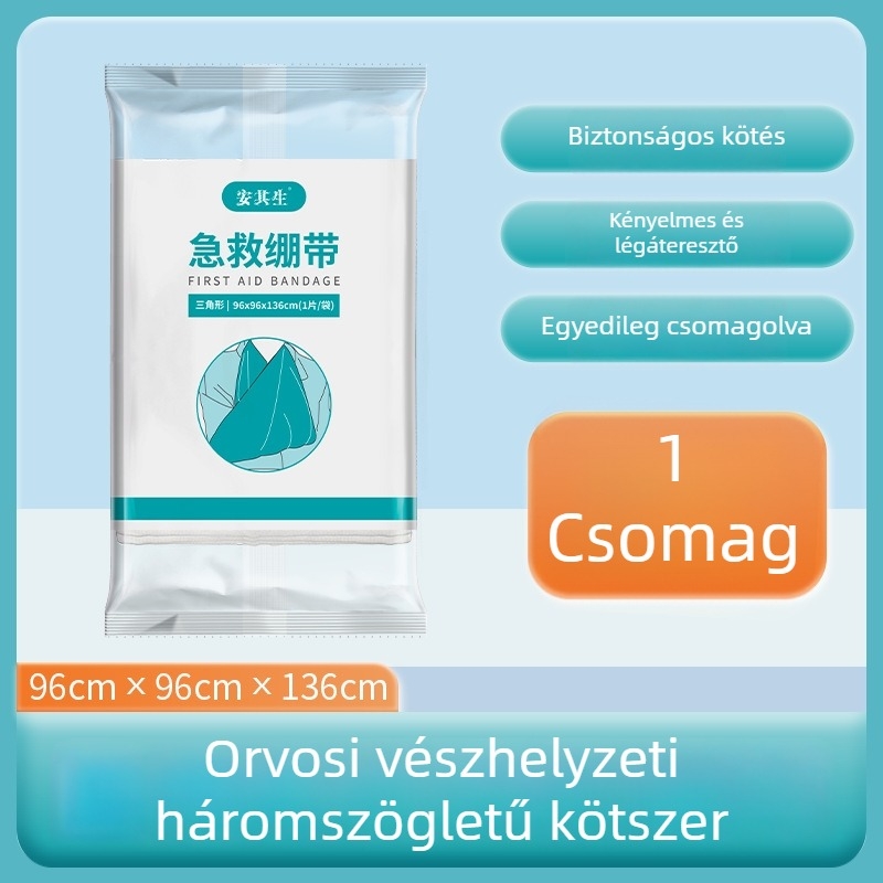 Orvosi háromszög-kötés és elsősegély-készlet oktatási célokra, kötözésre és rögzítésre kültéri vészhelyzetekhez