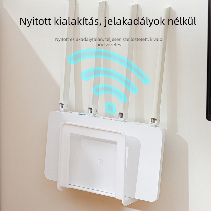 Fali router tároló doboz, furat nélkül, nappali faliszekrény, többfunkciós tartó set-top box és modem számára
