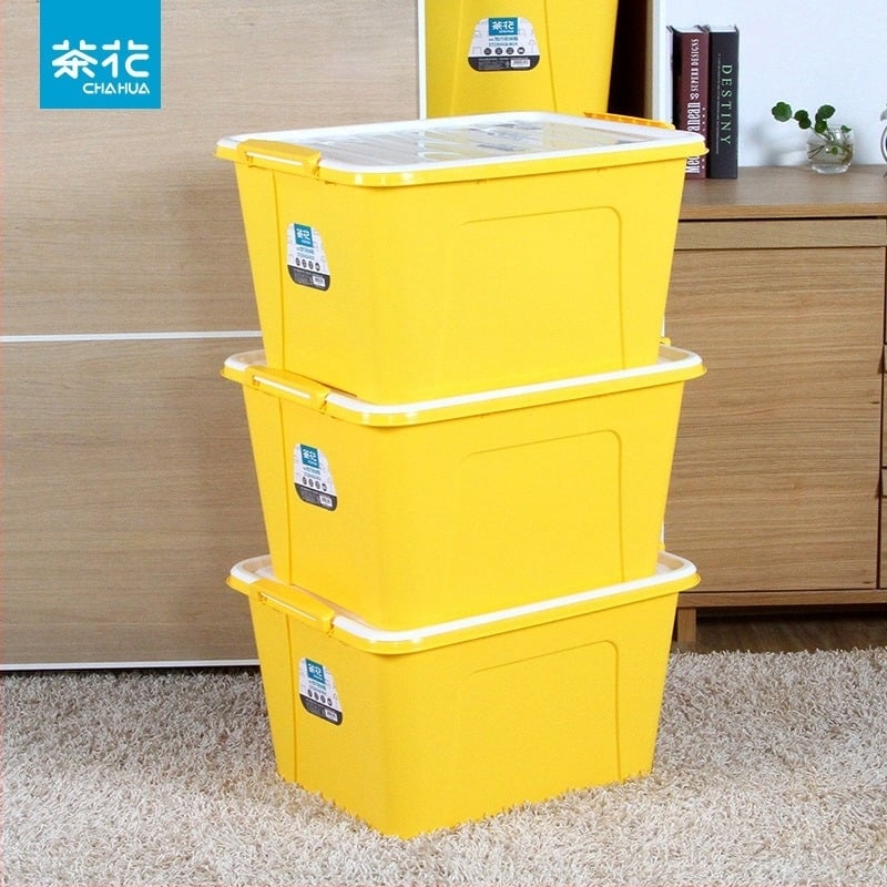 Camellia műanyag tároló doboz, színes, megerősített falú, 35L, az autóhoz