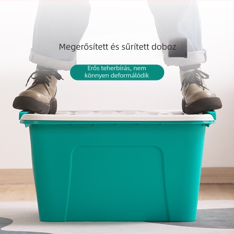 Camellia műanyag tároló doboz, színes, megerősített falú, 35L, az autóhoz