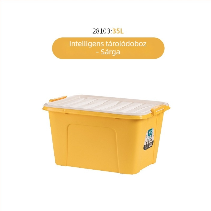 Camellia műanyag tároló doboz, színes, megerősített falú, 35L, az autóhoz