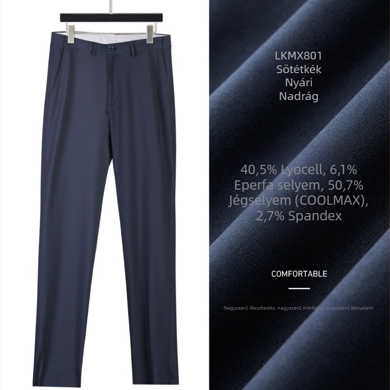 Férfi Ice Silk és Mulberry Silk nadrág – prémium üzleti nadrág, elegáns laza esés