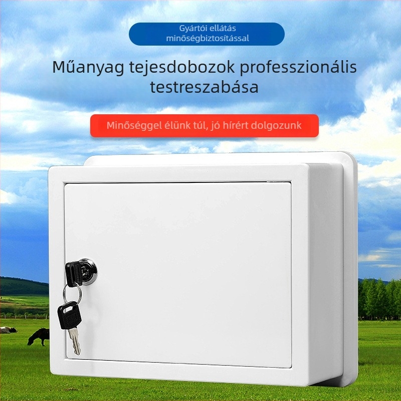 ABS műanyag asztali tároló doboz tejesdoboz-stílusban, fehér/krémszínű, felnyitható fedéllel, többfunkciós rendező, 5 literes kapacitás