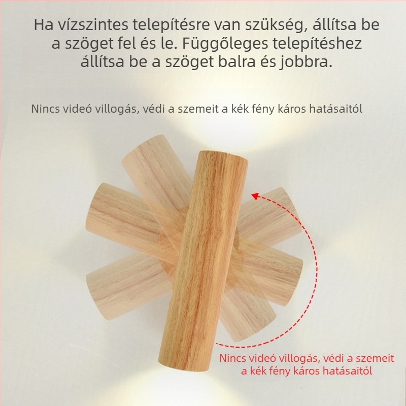 Egyszerű modern fali lámpa tömörfából, új kínai stílus, hálószoba, előszoba és nappali számára – lefelé irányuló fény