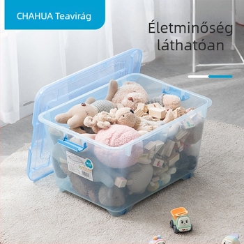 Camellia Átlátszó műanyag tárolódoboz – XL méret ruhákhoz, paplanokhoz és játékokhoz