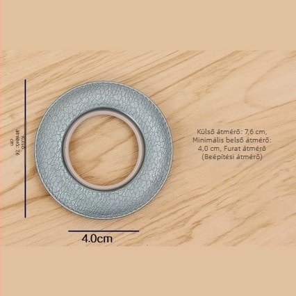 Bőr textúrájú nano gyűrű függönyrúdhoz, 80 mm, római gyűrű és rúd csat