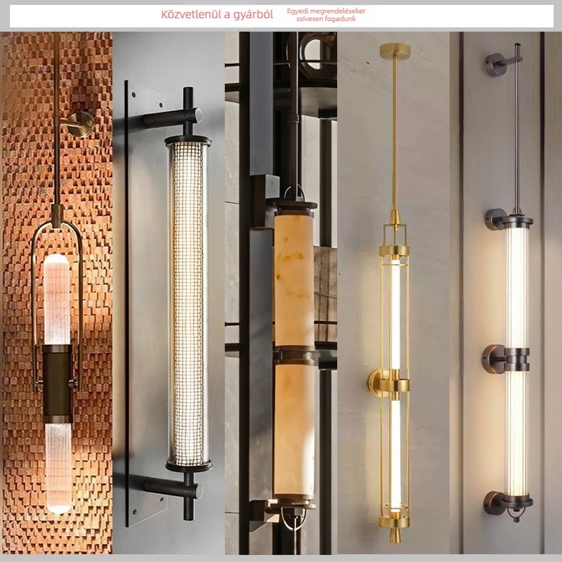 Egyedi hosszú falikar hotel lobbyhoz, bankett-teremhez és folyosóhoz, üvegbura árnyékolóval, E14 foglalat, 220V