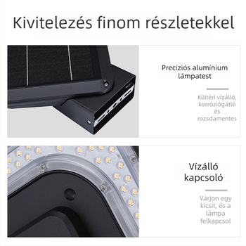 Napelemes kocka falikar, IP65 vízálló, kültéri világítás kerthez és udvarhoz