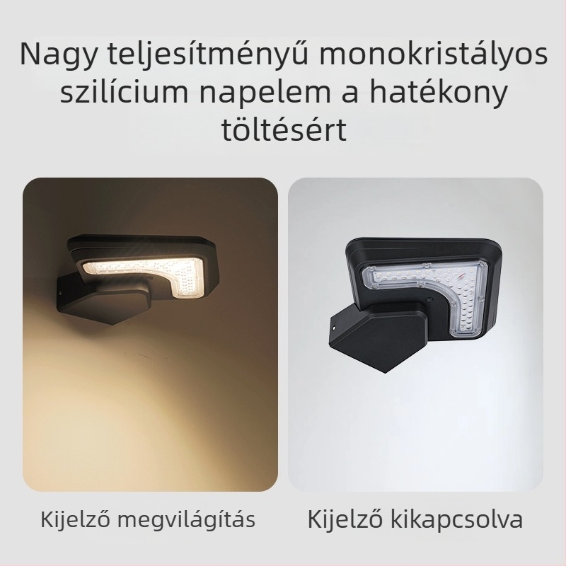 Napelemes kocka falikar, IP65 vízálló, kültéri világítás kerthez és udvarhoz