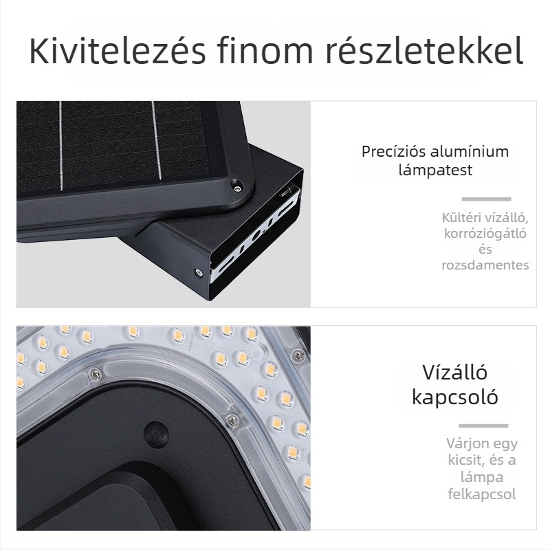 Napelemes kocka falikar, IP65 vízálló, kültéri világítás kerthez és udvarhoz