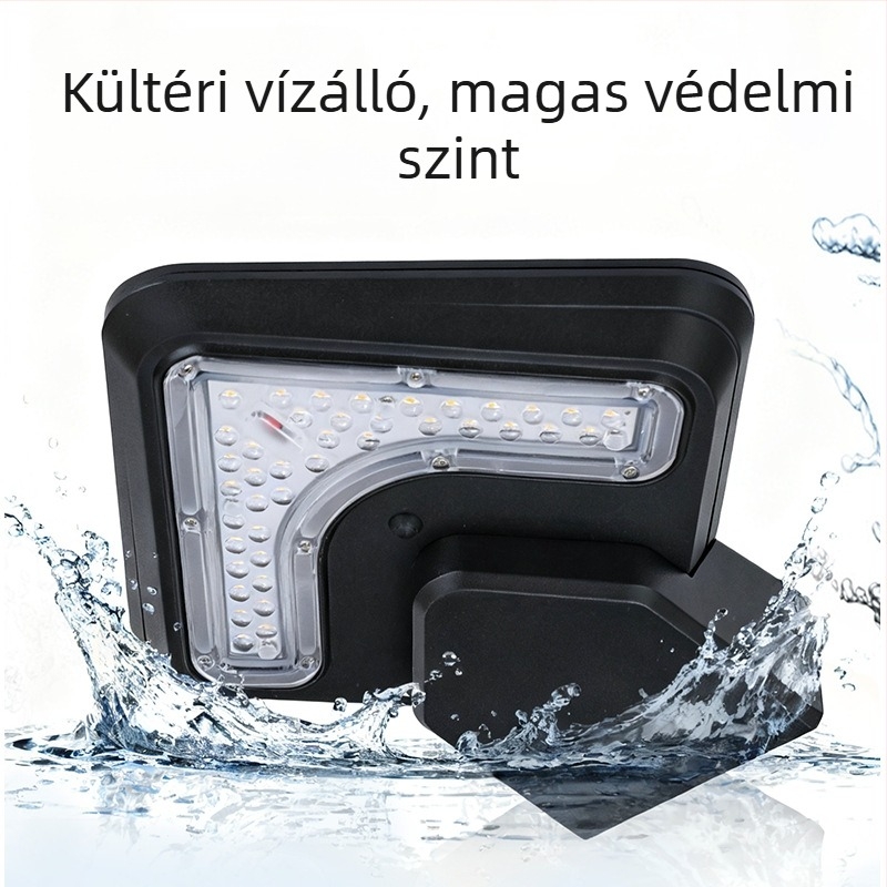 Napelemes kocka falikar, IP65 vízálló, kültéri világítás kerthez és udvarhoz