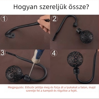Európai stílusú U-alakú függönykampók, fali kampók függönyökhöz, fémből