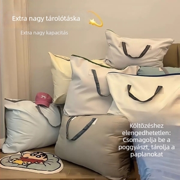 Nagy kapacitású ágyneműtároló és ruházati rendezőtáska, utazáshoz és költöztetéshez