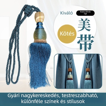 Függönyhorgos gömb bojttal és arany dróthálós dekoratív gömb