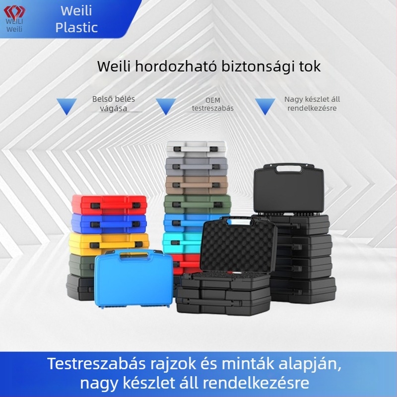 Autóba szerelhető műanyag szerszámtartó doboz csúszózárral, kis méret, PP anyag, vízálló és porálló