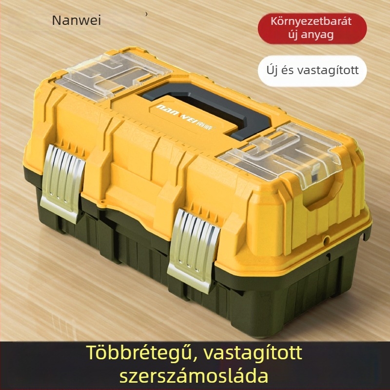 Nanwei Sűrített, többméretű összecsukható szerszámosláda elektromérnökök számára, hordozható, nagy kapacitású műanyag tároló