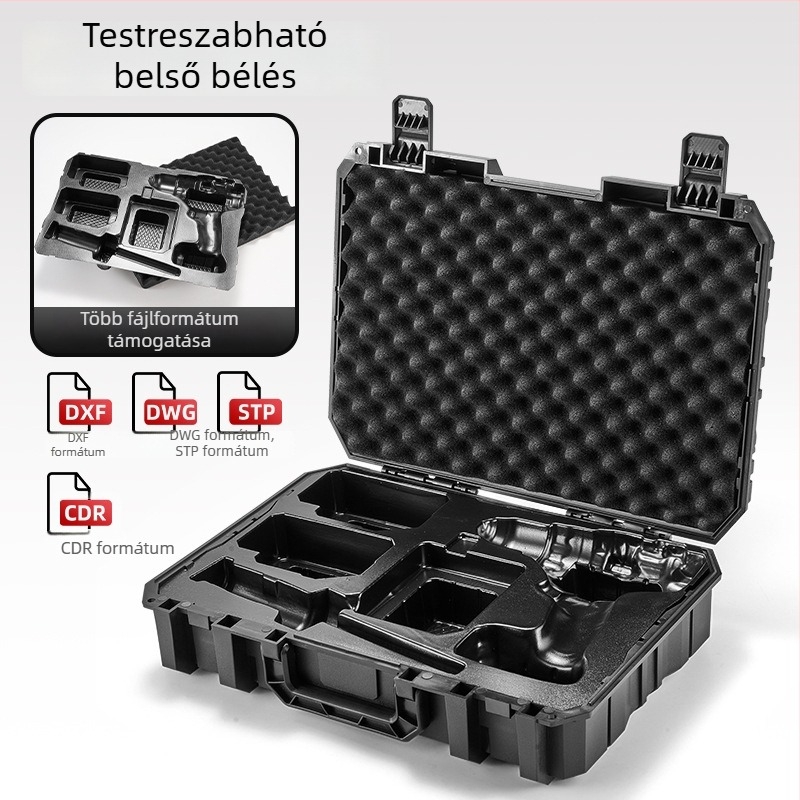 Testreszabott lítiumakkumulátoros szerszámkészlet, hordozható szerszámtálca, autóba szerelhető szerszámtároló, otthoni és munkahelyi szerszámvédő doboz