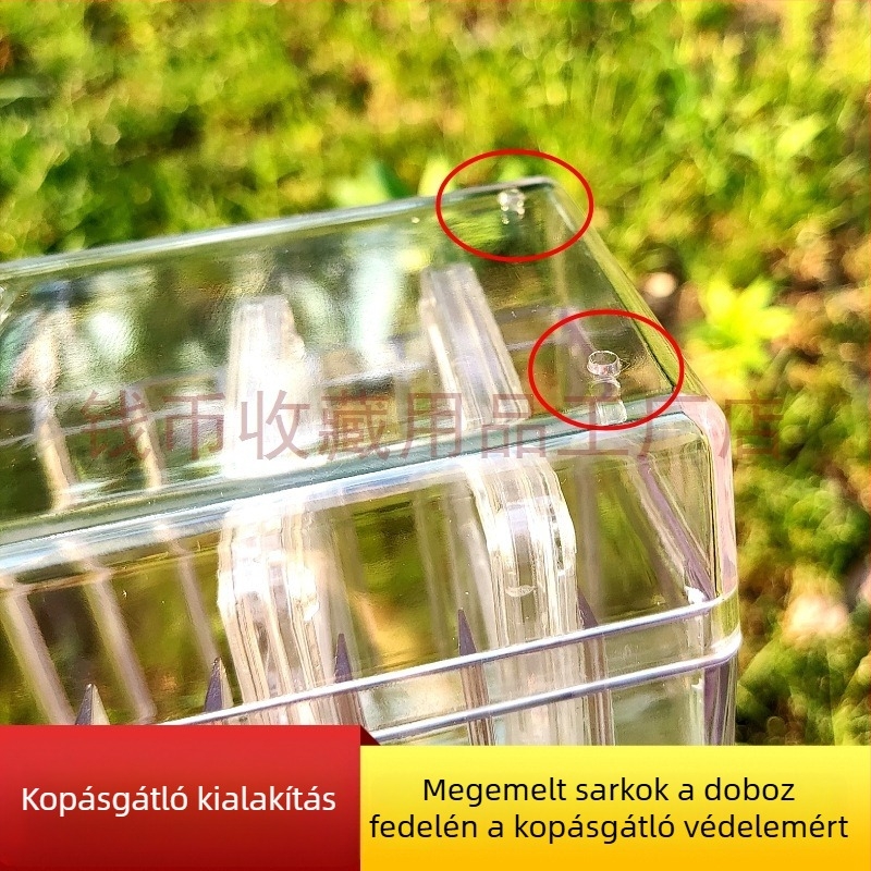 Átlátszó akril érme tároló doboz, 20 darabos készlet gyűjteményhez és kiállításhoz