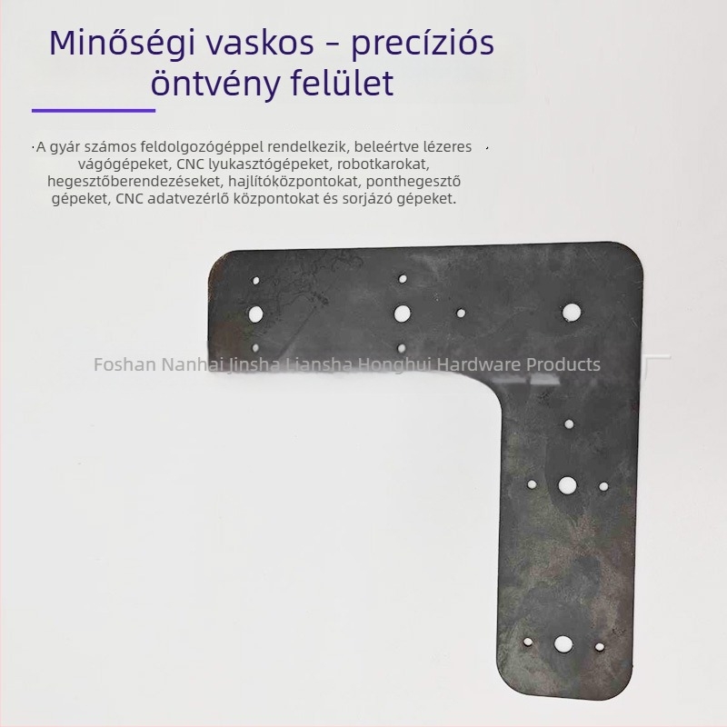 Vastított vasból készült sík L-formájú szögvas, 90°, lemez támogatás, nagy méretű