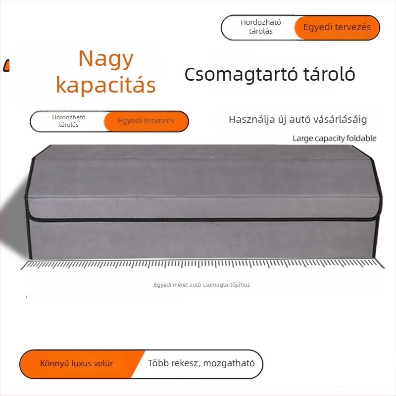 Nubuk bőrből készült csomagtartó szervező mágneses zárással, hajtogatható, többfunkciós